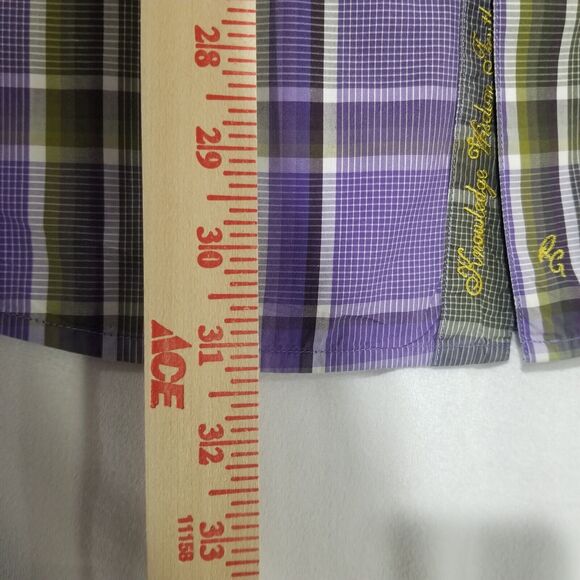 Robert Graham Shirt Mens 2XL XXL Button Down Purple Gray Short Sleeve Casual - Picture 11 of 12